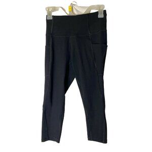 Stretch Crop Yoga Leggings S Black Running Gym Women's Small Heathyoga